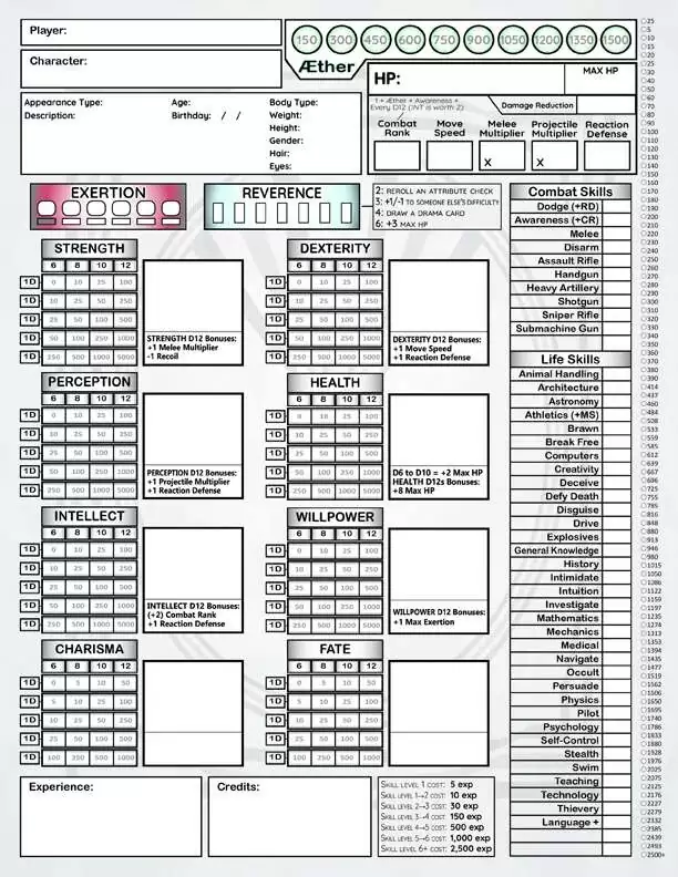 Drivethrurpg Inventory Sheet.pdf P.A.R.A. Character Sheet - 26 Letter Publishing | P.A.R.A. | DriveThruRPG