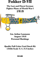 Fokker D-VII Ltn. Arthur Laumann Aug. 1918