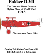 Fokker D-VII set 4 Oberleutnant Ernst Udet
