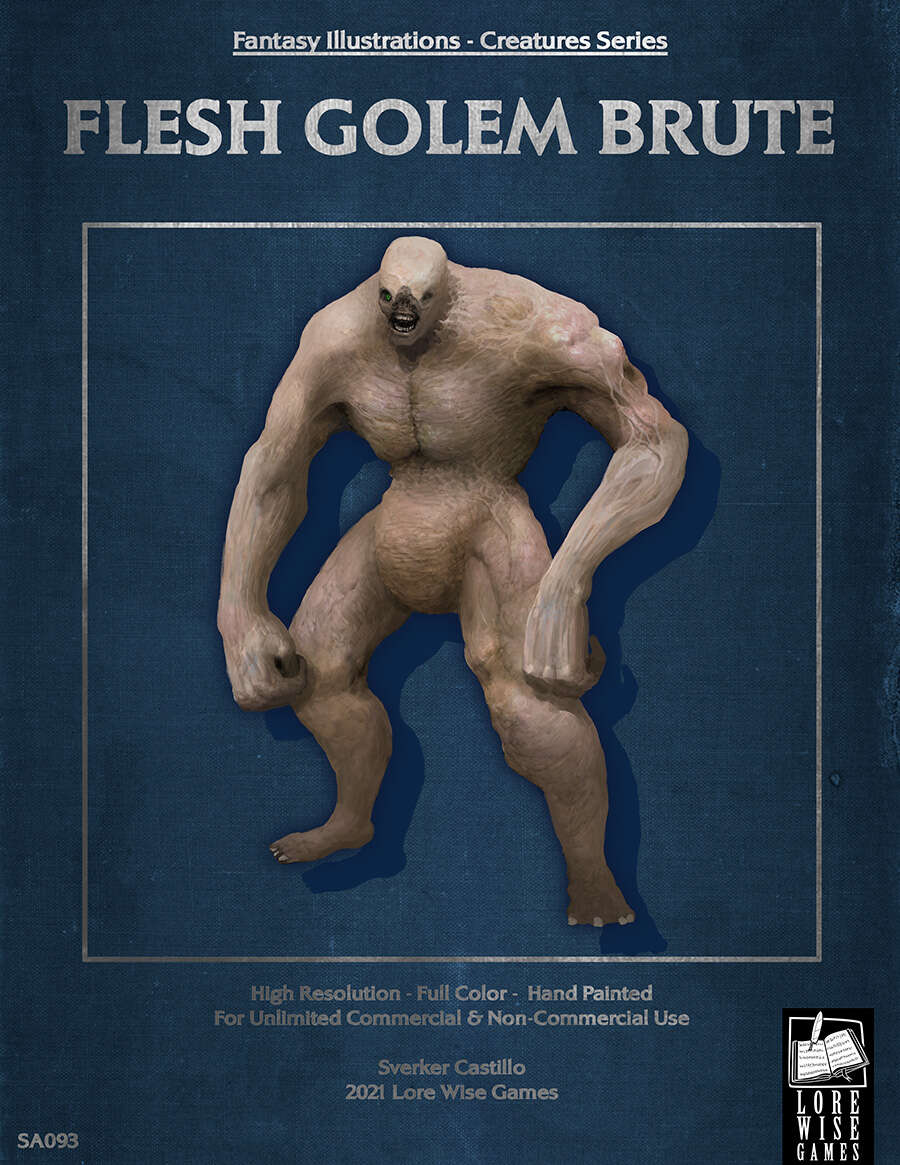 Fantasy Art - Flesh Golem Brute - Lore Wise Games | Fantasy Stock Art |  DriveThruRPG