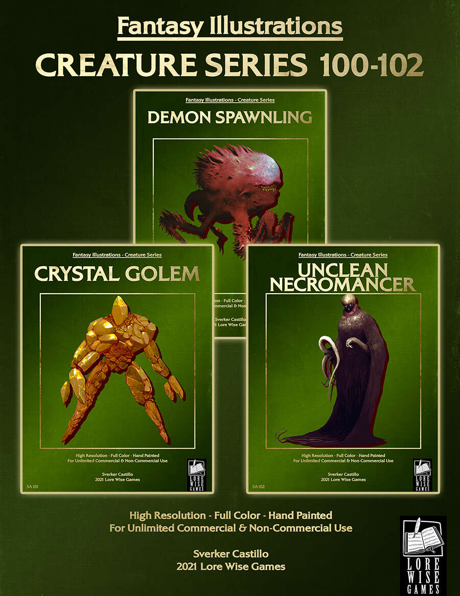 Fantasy Art - Creature Series (100-102) [BUNDLE] - Lore Wise Games |  Fantasy Stock Art | DriveThruRPG