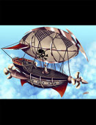 THC Stock Art: Pirate Airship (2 files - Floating & with BG)