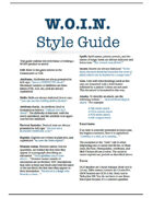 WOIN Style Guide