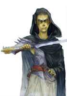 Vagelio Kaliva - Stock watercolour character portrait - Githyanki warrior