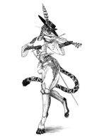 Character stock sketch series: Catfolk fiddler