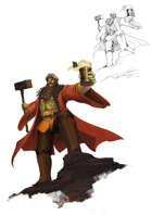 Character stock sketch and color series: Orc Warlock