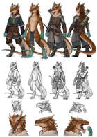 Character stock sketch and color series: Kobold Fighter