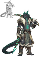 Character stock sketch and color series - Dragonborn Dimachaerus