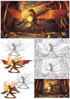 Character stock sketch and color series - Kobold Firemage