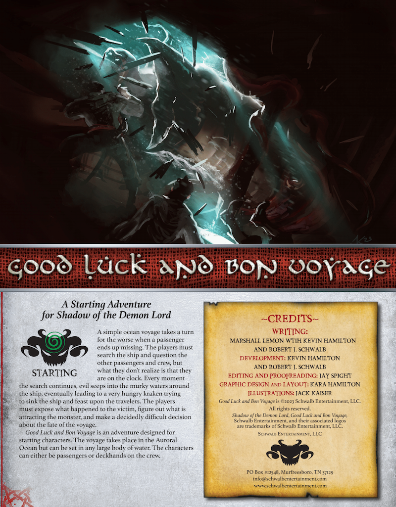 Good Luck and Bon Voyage - Schwalb Entertainment | Adventures | DriveThruRPG