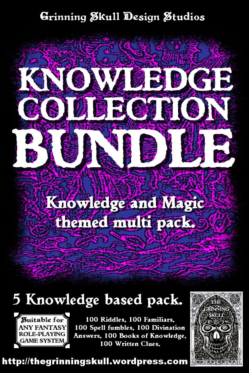 Grim's Amazing D100 Tables: Knowledge Collection [BUNDLE] - Grinning ...