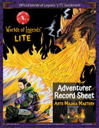 Worlde of Legends™ ADVENTURER SHEET: LITE Fillable PDF - Arts Majika