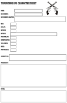 Tombstone Character Sheet