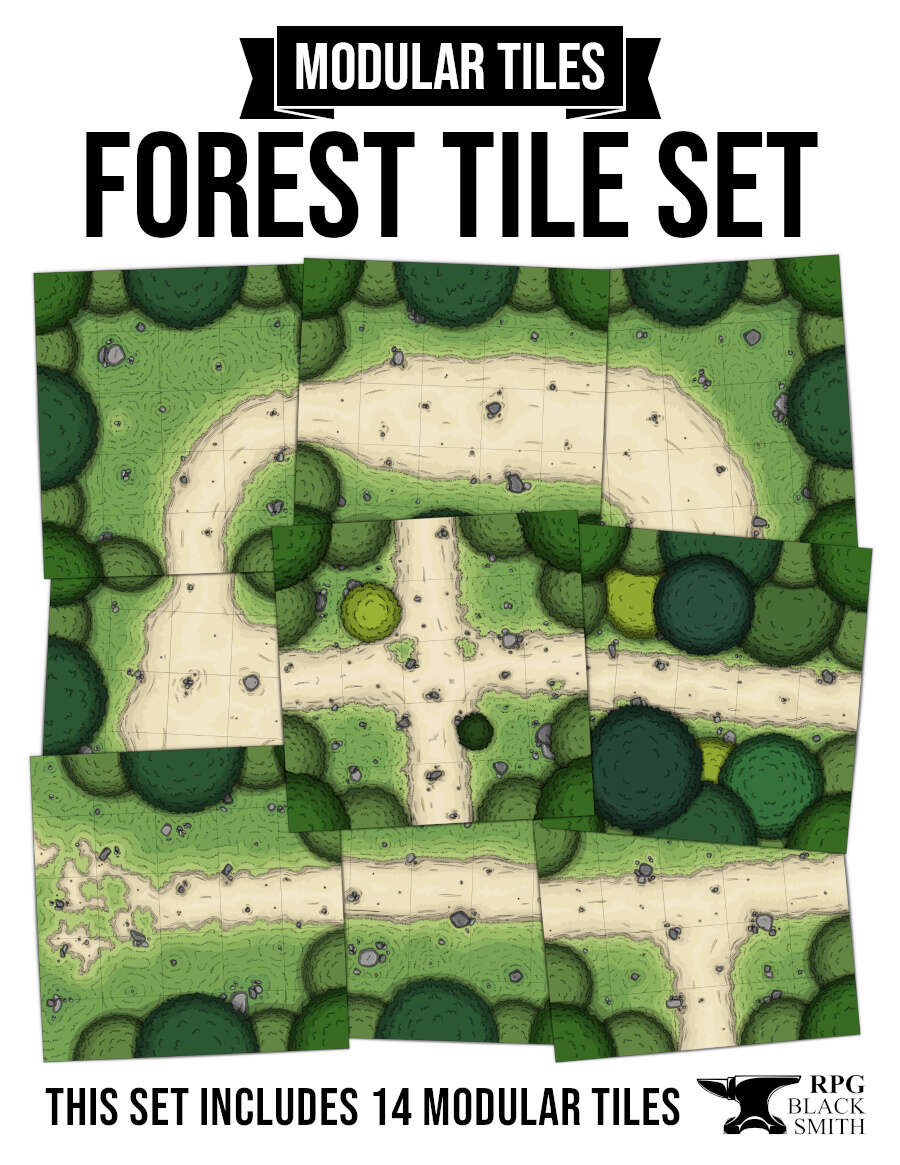 Forest Tile Set for tabletop role-playing games - RPG Blacksmith ...