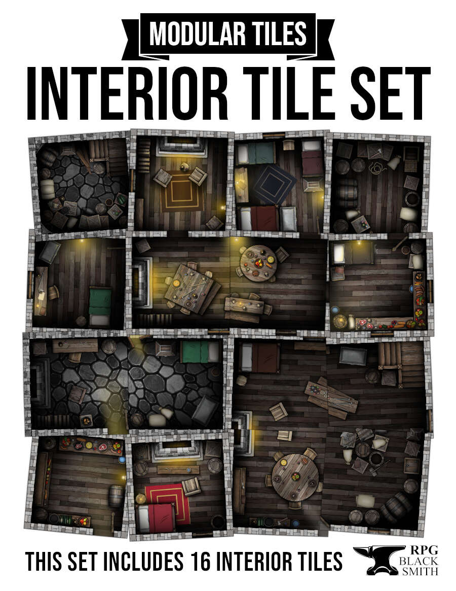 Building Interior Tile Set for tabletop role-playing games - RPG ...