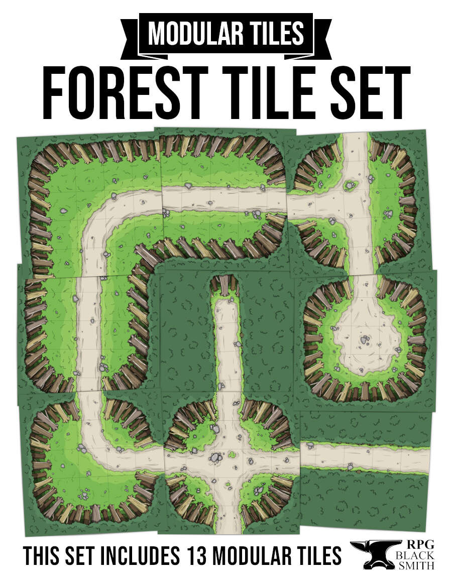 Forest Tile Set for tabletop role-playing games - RPG Blacksmith ...