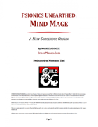 Psionics Unearthed: Mind Mage (A Sorcerous Origin for 5E)