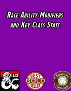 Race Ability Modifiers & Key Class Stats