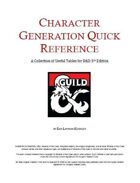 Character Generation Quick Reference