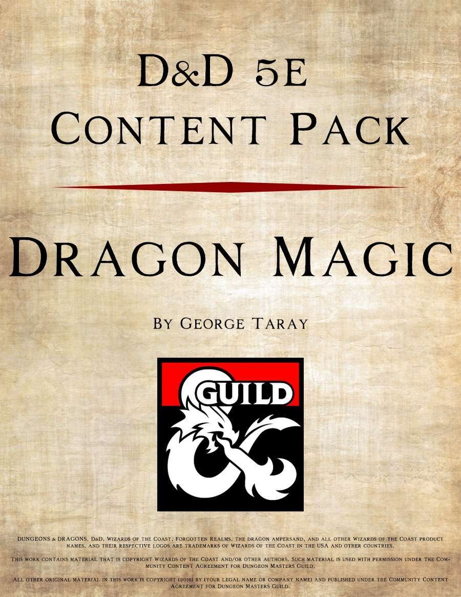5e Content Pack Dragon Magic Dungeon Masters Guild DriveThruRPG