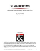 5e Magic Items (table)