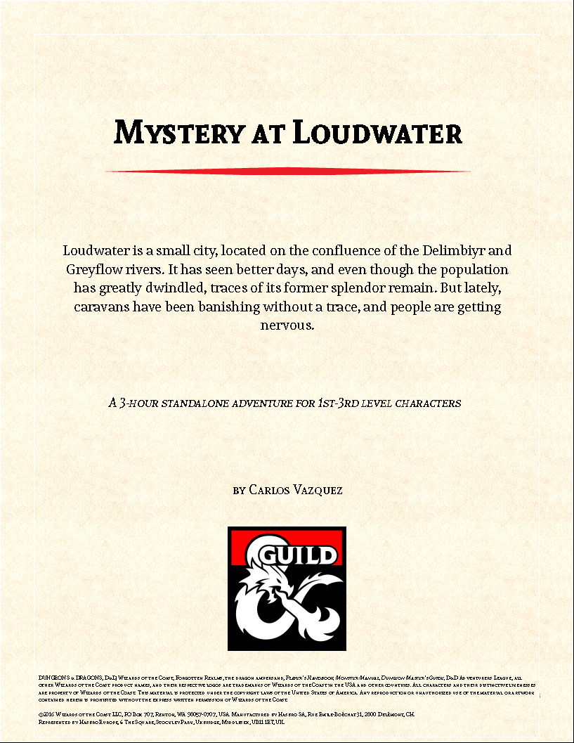 Mystery at Loudwater - Dungeon Masters Guild | DriveThruRPG