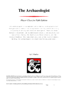 Archaeologist Class: Fifth Edition