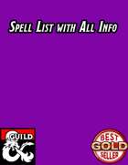Spell List with all Info