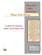 The GM's Table Magic Item Toolkit