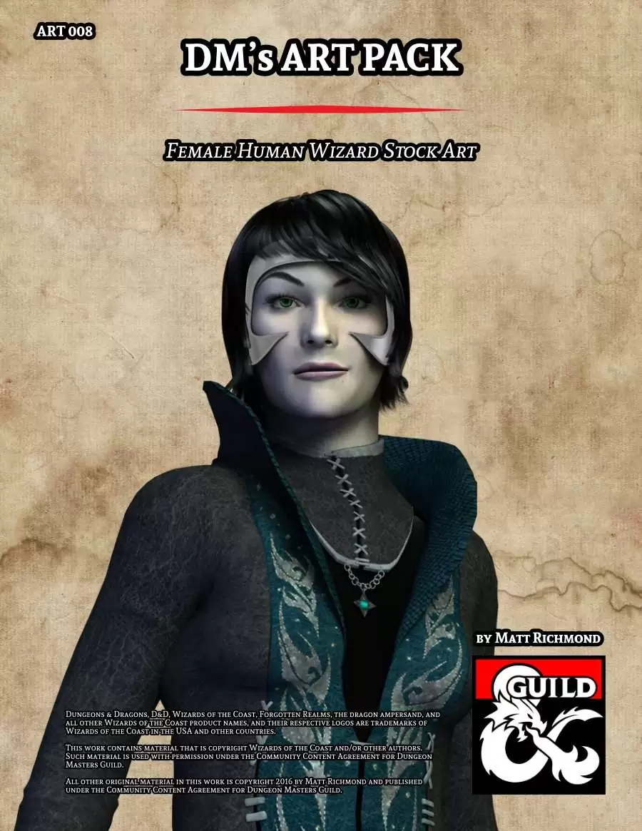 ART008 Female Human Wizard Stock Art - Dungeon Masters Guild | DriveThruRPG