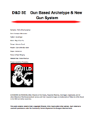 Gun Based Archetype & New Gun System (5e)