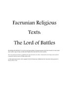 Faerunian Religious Texts: The Lord of Battles