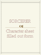 Sorcerer Character sheet  filled out form