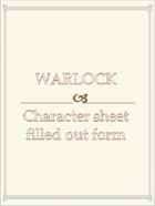 Warlock Character sheet  filled out form