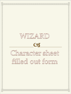 Wizard Character sheet  filled out form