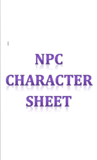 NPC Character Sheet