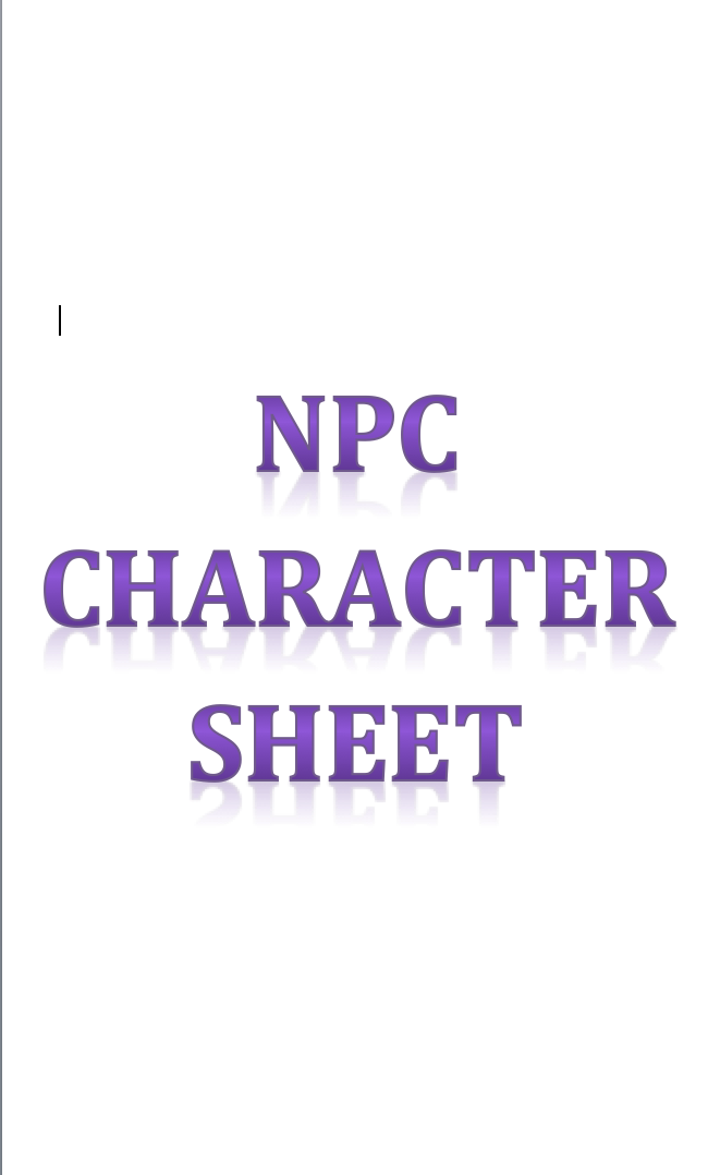 Npc Writing NPC Character Sheet - Dungeon Masters Guild | DriveThruRPG