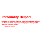 Personality Helper