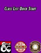 Class List Quick Start