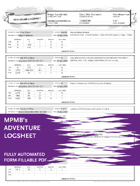 Adventure Logsheet - MPMB's fully-automated Printer Friendly version