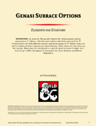 Genasi Subrace Options