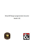 Pregenerated Character - Wood Elf Ranger - FG Version