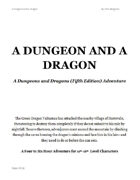 A Dungeon and A Dragon: A 5E Adventure for 11-16th level characters