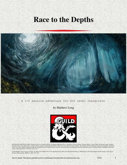 Race to the Depths - Dungeon Masters Guild | DriveThruRPG
