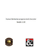 Pregenerated Character - Human Barbarian - FG Version