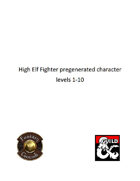 Pregenerated Character - High Elf Fighter - Fantasy Grounds version