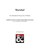 Martial Archetype: Marshal