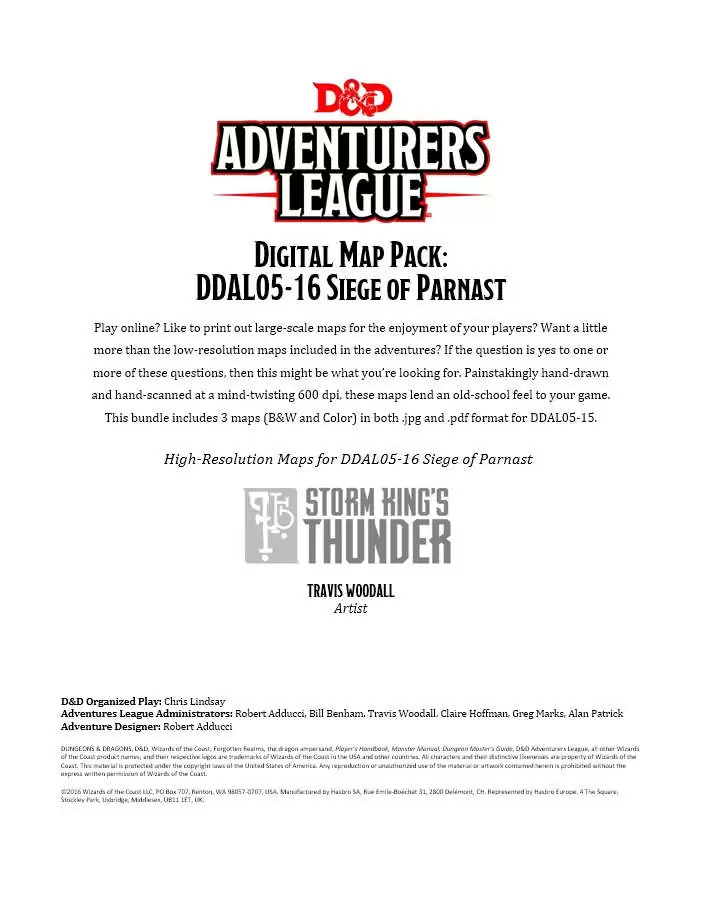 Deluxe Digital Map Pack: DDAL05-16 Siege of Parnast Deluxe Digital Map Pack: DDAL05-16 Siege of Parnast