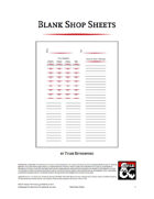 Blank Shop Sheets