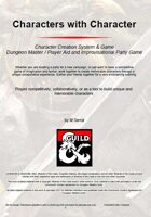 Characters with Character - A D&D Character Generation Game & Tool